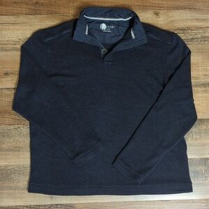 Nicoby Alpine 3 Button Long Sleeve Pullover Henley Size XL in Dark Blue